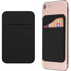 Wallet Cases OBVIS Cell Phone Pocket Self Adhesive Card Holder Stick On Wallet Sleeve with Adhesive RFID Card ID Credit Card ATM Card Holder for iPhone Android 2 Pack Black