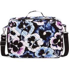 Vera Bradley Grand Vanity Case Women in Plum Pansies Black/Blue Black/Blue