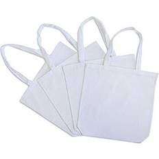 Prime Line Packaging- Canvas Bags with Handles Reusable Cloth Shopping Bags for Grocery 4 Pcs 15.7x3.3x15.7