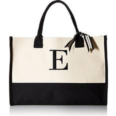 Mud Pie E-Initial Canvas Tote