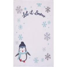 NoJo Penguin "Let It Snow" Photo Op Baby Blanket Bedding White Crib