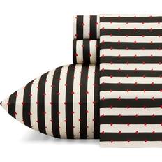 Twin XL Bed Sheets Betsey Johnson Wonderland Stripe Bed Sheet Black (233.7x157.5)