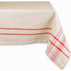 Tablecloths DII Imports French Stripe 60" Tablecloth White, Gray, Brown, Red