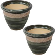 12 inch pots for plants Sunnydaze Decor 2 Purlieu 12 Tempest Ceramic