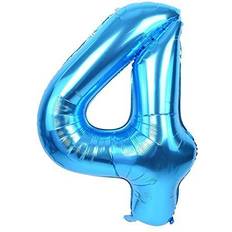 40 Inch Blue Large Numbers Balloon 0-9(Zero-Nine) Birthday Party Decorations,Foil Mylar Big Number Balloon Digital 4 for Birthday Party Wedding Bridal Shower Photo Shoot, Anniversary