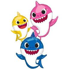 Party City Giant Gliding Baby Shark Family Balloon, Party Decoration