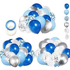 Fecedy Blue Happy Birthday Banner Honeycomb Balls Swirls Streamers for Birthday Party Decorations