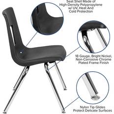 Advantage Black Student Stacking School Chair Plastic 16-inch