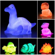 Toddler bath toys Jomyfant Dinosaur Bath Toys Light Up Floating Rubber Toys(6 Packs),Flashing Color Changing Light in Water,Baby Infants Kids Toddler Child Preschool Bathtub Bathroom