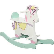 Classic Toys Qaba Rocking Horse Toddler Rocker Ride On Unicorn for 1-3 Years Old Baby Toy Girl and Boy Gift