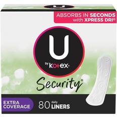 Pantiliners U by Kotex Security Lightdays Panty Liners Light Absorbency Extra Coverage Unscented 80 Count