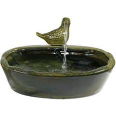 Fountains Sunnydaze Outdoor Solar Powered Glazed Ceramic Dove Fountain