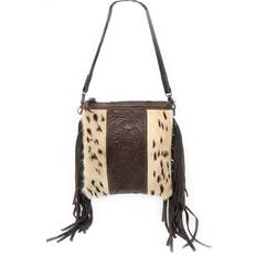 Urbalabs Cowhair Leather Crossbody Bag Leather Fringe Purse Pouch