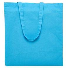 Flat Cotton Tote Bags, Sky Blue, Package 10 15 X 16-1/2, Reusable Bags by Paper Mart