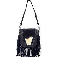 Urbalabs Cowhair Leather Crossbody Bag Leather Fringe Purse Pouch