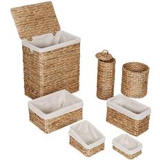 Honey Can Do 7-Piece Water Hyacinth Woven Storage Basket