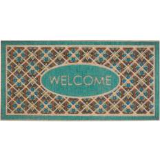 Mohawk Home Retro Tiles Entry Turquoise, Blue 24x48"