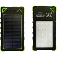 Nature Power Solar Powered Smartphone Charger with 8000mAh Li-Polymer Battery and 5-Watt LED Light