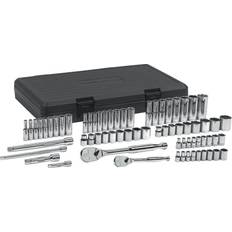 Tool Kits GearWrench 1/4 Drive Standard & Deep SAE/Metric 90-Tooth Ratchet Mechanics Set