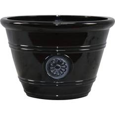 Pots, Plants & Cultivation Southern Patio Modesto Large 15.25 Black Resin Composite Planter