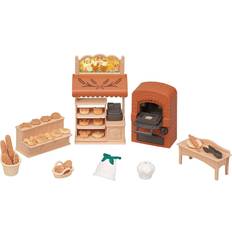 Calico Critters Dolls & Doll Houses Calico Critters Bakery Shop Starter Set Dollhouse Playset with Furniture and Accessories, Multicolor