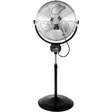 Optimus Camping & Outdoor Optimus 20 in. Industrial Grade Pedestal Fan with Chrome Grill, Black