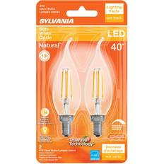 LED Lamps Sylvania 40755 LED4B10CBENTDIM927CL13YTLBL2 12/CS 2/SKU Decorative Chandelier Antique Filament LED Light Bulb