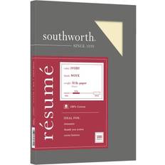 White Envelopes & Mailing Supplies Southworth 8.5" x 11" Resume Paper, 32 Lbs. Wove, 100/Pack (RD18ICF) Ivory
