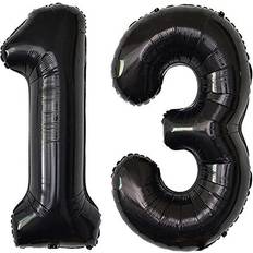 40inch Black 13 Number Balloons Giant Jumbo Number 13 Foil Mylar Balloons for 13th Birthday Party Supplies 13 Anniversary Events Decorations
