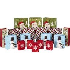 Assort Large Christmas Gift Bag Pink 9 Pack 10x5x13