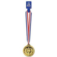 Beistle 4, 30-Inch, Red/White/Blue/Gold Medal with Ribbon