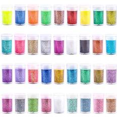 Extra Fine Glitter, Set of 24 Colors Body Cosmetic Glitter, Nail Arts Face  Hair Eye Lip Gloss Makeup Glitter, Slime,Tumbler and Epoxy Resin Crafts