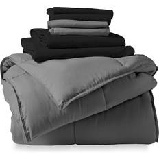 Bare Home Bed-in-A-Bag Bed Linen Gray, Black (259.1x228.6)