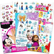 Disney Tattoos Party Favor Set For Girls Over 175 Temporary Tattoos Featuring Minnie Mouse, Princess and Moana with Bonus Princess Stickers (20 Temporary Tattoo Sheets)