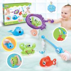 8 PCS Baby Bath Toys for Toddlers, Duck Spray Water Toy Bath Squirters Bath  Boat Fishing Net, Bath Shower Tub Toys for Kids Toddlers