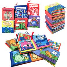 Activity Books Soft Cloth Books for Baby, Toddler and Infant Let's Learn Together, Educational Toy for Boy & Girl, Shower Gift for Baby, Pack of 6
