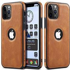 Casus Logo View Classic Slim Leather Case for iPhone 12 Pro Max Brown