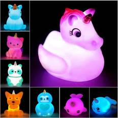 Toddler bath toys Jomyfant Unicorn Bath Toys Light Up Floating Rubber Toys(8 Packs),Flashing Color Changing Light in Water,Baby Infants Kids Toddler Child Preschool Bathtub Unicorn Bathroom Toy