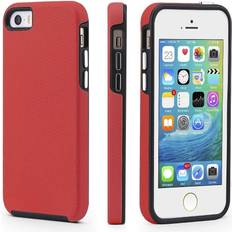 Mobile Phone Covers CellEver Dual Guard Shock-Absorbing Scratch-Resistant for iPhone 5/5S/SE Red