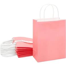 100 Pack Multicolour Medium Gift Bags with Handles Bulk, 8x4.75x10