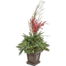 National Tree Company 48" Pre-Lit Potted Pine & Berries with Artificial Plant