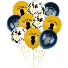 Latex Balloons Wild One Gold Black Pinted Confetti Balloons For Baby First Birthday Party Supplies Backdrop Photo Booth Props Party Favors