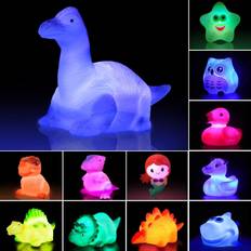 Toddler bath toys None Jomyfant Baby Bath Toys,12 Packs Light Up Floating Rubber Toys Flashing Color Changing Light in Water Bathtub Shower Games Toys for Baby Kids Toddler Child