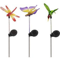 Ground Lighting Alpine Corporation Dragonfly Solar Fiber Optic Garden