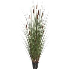 Vickerman Grass with 6 Cattails Potted 36"