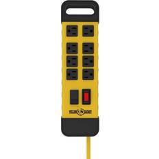 Electrical Components Yellow Jacket 8 Outlet Metal Power Block with 6 foot cord Yellow