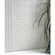 Brewster RD0671 Maxwell Textured Vinyl Wallpaper, Paintable , White 