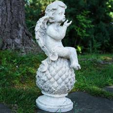 Interior Details Northlight Cherub Angel Sitting on Finial Statu