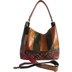 Orange Crossbody Bags Amerileather Colton Leather Shoulder Bag, Multicolor