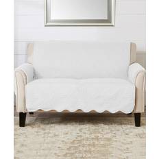 Bed Linen Great Bay Home Elenor Solid Medallion Loveseat Bedspread White, Gray